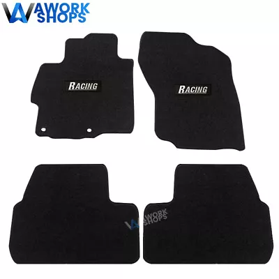 For 08-17 Mitsubishi Lancer Black Floor Mats Carpets Front Rear Nylon W/ Racing • $57.99