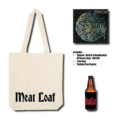 COLLECTORS MEAT LOAF Hell In A... Signed Cover (No CD)Tote Bag & Stubby Holder • £24.72