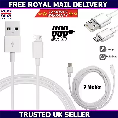 2 Metre Micro USB Charger Cable Data Lead For Samsung Galaxy Tab A A6 10.1  2016 • £3.45