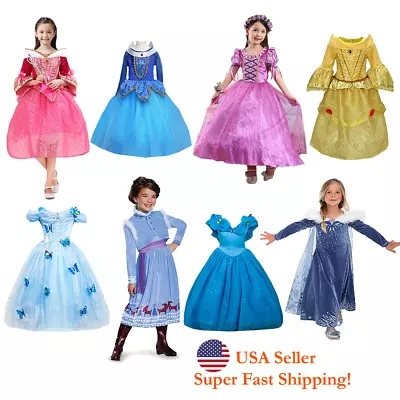 Sleeping Beauty Rapuzel Bella Cinderella Esla Anna Princess Costume Girls Dress  • $18.98