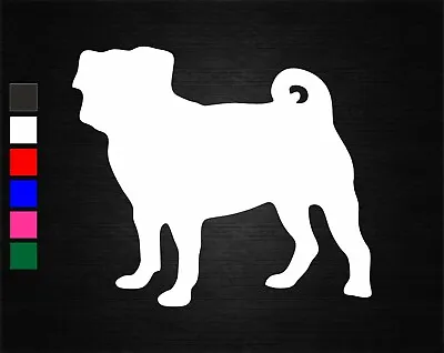 Pug Dog Silhouette Vinyl Decal Sticker Car/van/wall/door/laptop/tablet #2 • £1.60