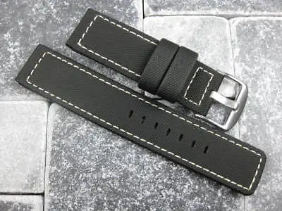 New 24mm PVC Rubber Band Black Diver Watch Strap For BREITLING White XL L X1 • $40.49
