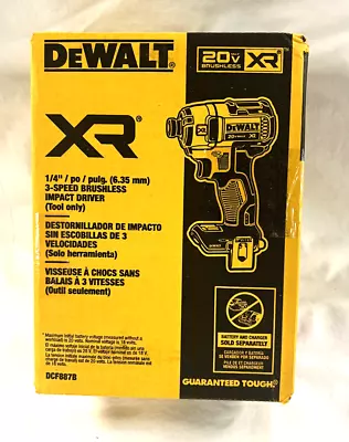 Dewalt DCF887B 3-Speed Brushless 20V Cordless 1/4  Impact Driver (New In Box) • $86.95