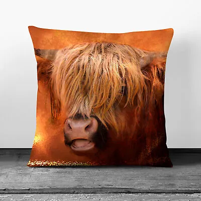 Plump Cushion Highland Cow Soft Scatter Throw Pillow Case Cover Filled • £26.95