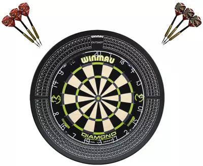 Winmau MvG Dart Board Michael Van Gerwen + OUTSHOT Dartboard Surround Gift • $209.95