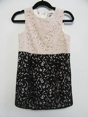 MILLY MINIS Pink And Black Lace Dress Girls Sz 6Y • $33.15