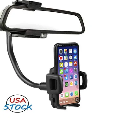 360° Car Rear View Mirror Phone Holder Mount Stand Cradle For IPhone Samsung US • $6.90