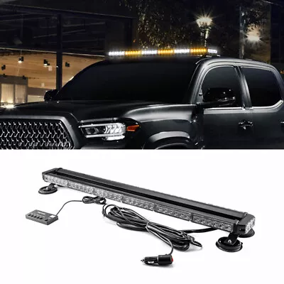 28 Mode Strobe Light Bar Rooftop Double Side Emergency Warning 78LED Amber White • $89.99