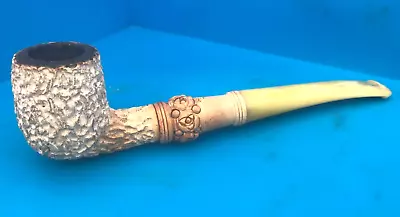 Smoking Pipe Antique Vintage  Hand Carved Meerschaum Long  Estate Pipe Ex Con • £14.99