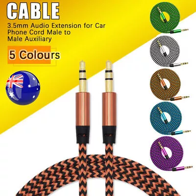 Cable 3.5mm  Audio Extension For Car Phone Cord Male To Male Auxiliary AU STOCK • $4.69