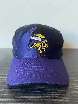 Vintage Logo Athletic Minnesota Vikings Sharktooth Snapback Hat Cap NFL Pro Line • $175