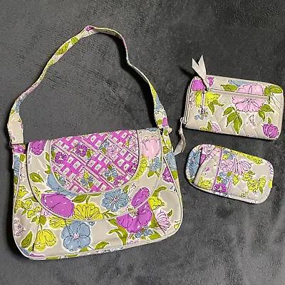 Vera Bradley Watercolor Shoulder Bag Zip-Around Wallet Sunglasses Case Lot • $39.99