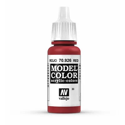 Vallejo Model Color: Red - VAL70926 Acrylic Paint Bottle 17ml 033 • £2.65