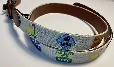 New 2024 Masters Smathers & Branson Badge Golf Belt Needle Point Augusta Size 38 • $399.99