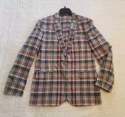 New Men's 36s J Crew Unstructured Ludlow Blazer Jacket In Madras Plaid Print • $149.99