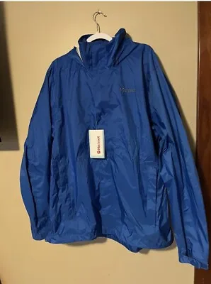 New Mens 2X Marmot PreCip Eco Lightweight Waterproof Rain Jacket Blue XXL • $70