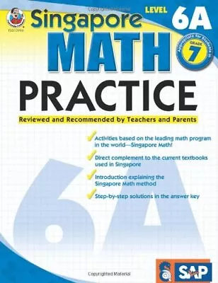 Singapore Math Practice Level 6A Grade 7 By Not Available (NA) [Paperback] • $9.32