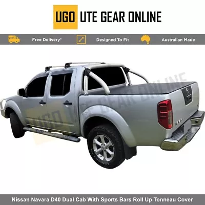 Roll Up Tonneau Cover For Nissan Navara D40 Dual Cab W/Sports Bars 2006-Jun 2015 • $282.45