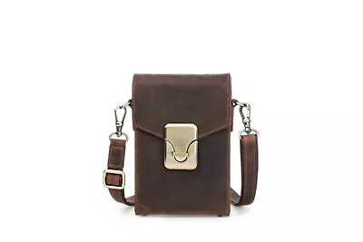 Men's Handmade Genuine Leather Shoulder Bag Crossbody Bag Phone Bag Pouch Gift • $32.99