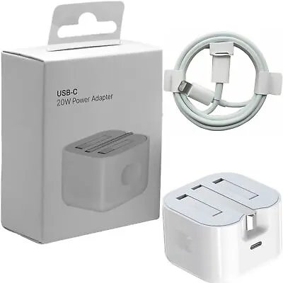 Genuine USB-C Fast Power Adapter Charger PD Plug/ Cable For IPhone 15/14/13/12 • £3.25