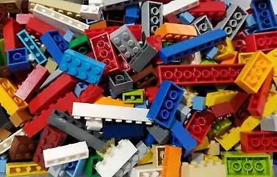 $13.59 • Buy All Lego Bricks Lot 100 Bulk Pieces ONLY BRICKS BLOCKS 1x2 2x2 2x4 2x3...Stud Sz