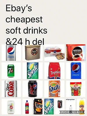 CRATES OF 24 330ml CANS OF SOFT DRINKS COCA COLA PEPSI FANTA TANGO 7UP DIET ZERO • £15.49