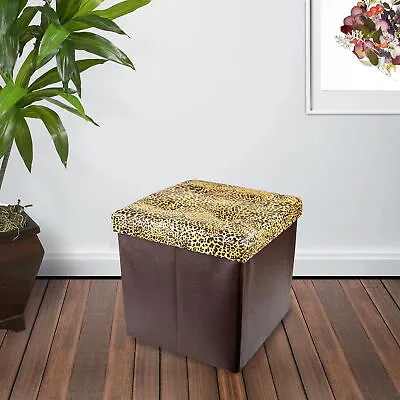 $20.88 • Buy Leopard Print Faux Leather Folding Storage Ottoman (300570065)