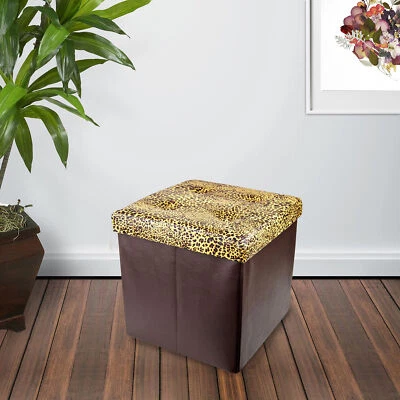 $20.88 • Buy Leopard Print Faux Leather Folding Storage Ottoman (300570065)