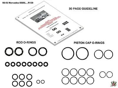 90-93 Mercedes 500SL Hydraulic Cylinder Rod & Piston Seals Convertible Top R129 • $22.95