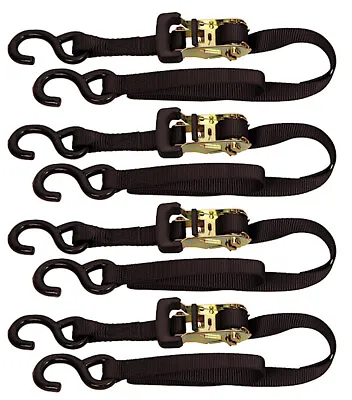 Pit Posse 4 Heavy Duty 6ft Ratchet Tie Down Cargo Straps 1  X 72  Motorcycle ATV • $30.95