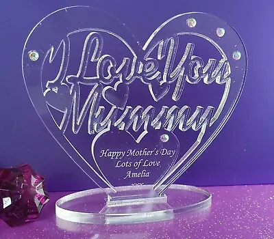 Personalised Freestanding Heart I Love You~ We Love You Mummy Mother's Day Gift  • £5.95