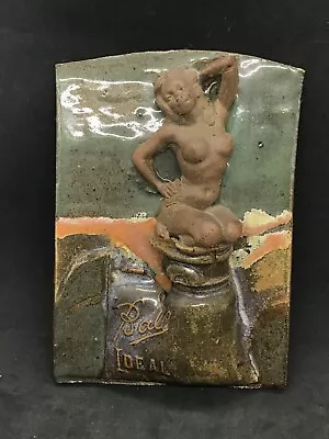 Vtg Ball Ideal Mason Jar Folk Art Clay Sculpture Hand Painted/ Crafted Nude • $55