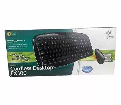 LOGITECH Cordless Desktop Keyboard And Cordless Mouse EX 100 Wireless • $39.95