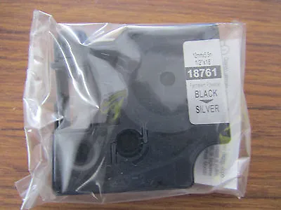 DYMO 18486 Black On Silver Label Printer Tape - Poly 12mm Wide - Wall 4780110 • £4.99