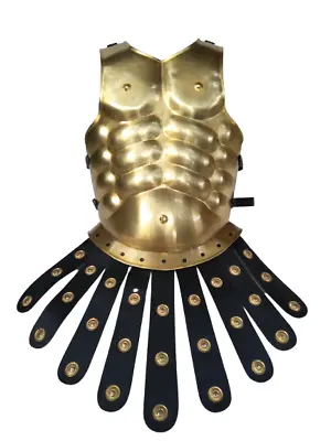 Roman Muscle Armour Cuirass Black Muscle W/apron Belt Halloween Costume New Gift • $158.93