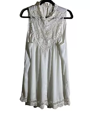 Zanzea Collection Ivory White Lace Crochet Sleeveless Pullover Dress Size 4XL • $30