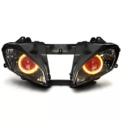 $309.99 • Buy Headlight Assembly Amber Halo HID Light Red Demon Eyes For Yamaha YZF R6 08-14