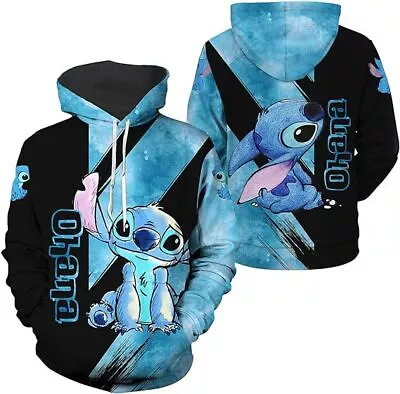 Personalized Stitch Ohana 3D HOODIE Christmas Gift Sweatshirts Anime Only Hoodie • $26.33