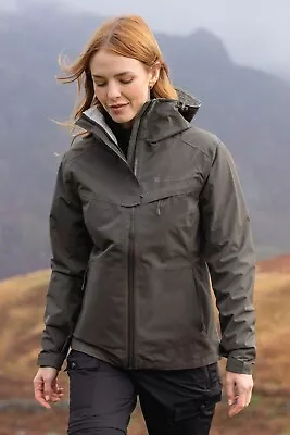 Mountain Warehouse Arlberg Womens Waterproof Jacket Ladies 2.5 Layer Zip Coat • £69.99