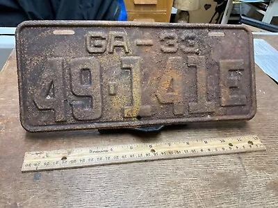 License Plate Tag Vintage Georgia GA 1933 49 141E Rustic USA • $14.25