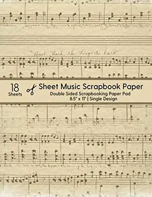 Sheet Music Scrapbook Paper 8.5x11  Vintage Sheet Music Craft Pad • £11.53