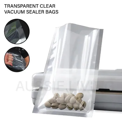 6 Sizes Transparent Clear Vacuum Sealer Bags Precut Food Storage Saver Heat Seal • $19.95