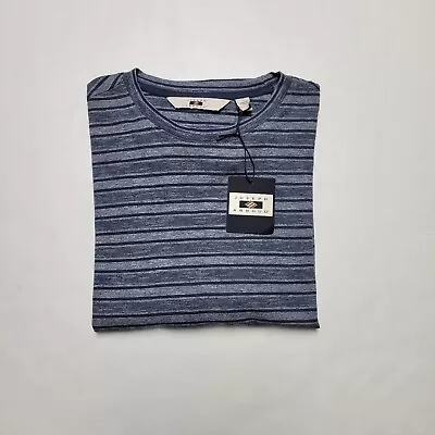 $40.50 • Buy JOSEPH ABBOUD L Large Blue Gray Striped Cotton Modal Crew Neck Men's Sweater NWT