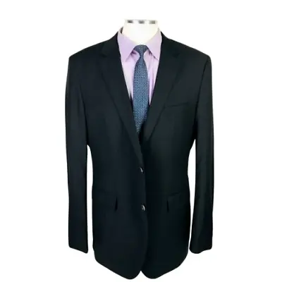 44L Hugo Boss The James4 Sharp6 Mens 2 Button Superfine Wool Blazer Jacket Black • $47.95