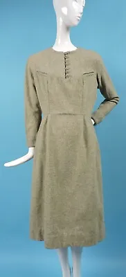 Vintage 1940’s Fine Wool Dress W Miniature Chest Pocket Detail • $195