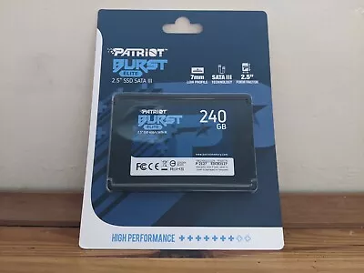 Patriot Burst Elite 240GB Solid State Drive SSD 2.5  Sata 3 6Gb/s PC Gaming New • £20