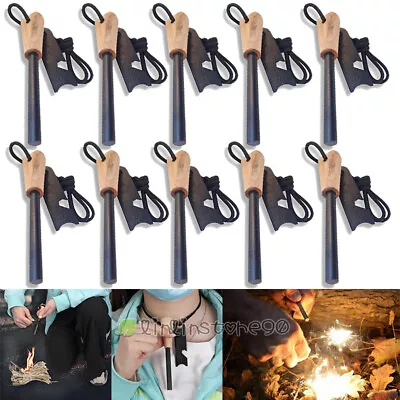 LOT Fire Starter Flint & Steel Striker Emergency Waterproof Magnesium Ferro Rods • $7.95