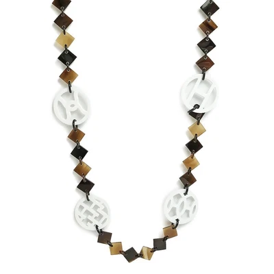 $905.99 • Buy Hermes Buffalo Horn Diva Long Necklace Color Brown White Size Length 108cm Lady