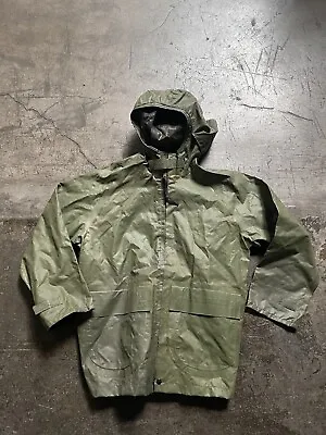 Vintage 80s SZ Medium Original Army Wet Weather Parka Military Rain Coat • $50