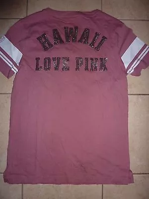 Victorias Secret Pink Bling Limited Edition Hawaii   Love Pink  Vneck Tshirt Nwt • $32